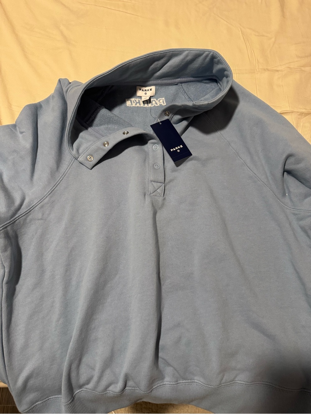 PARKE x target blue button down mockneck size L/XL